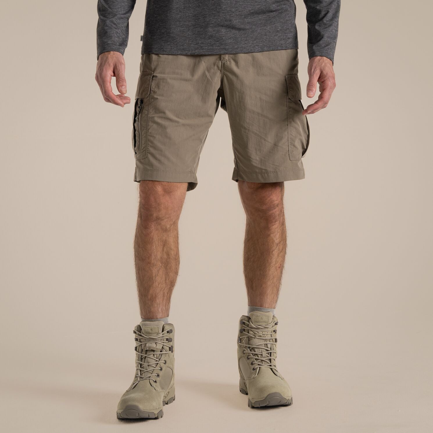 Craghoppers Softshellhose Craghoppers - Nosilife Shorts NL Cargo II kurze Hosen, beige