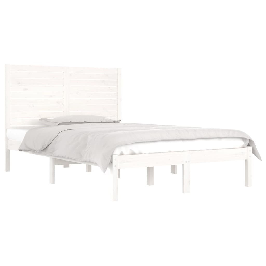 vidaXL Massivholzbett, Massivholzbett Weiß 140x190 cm