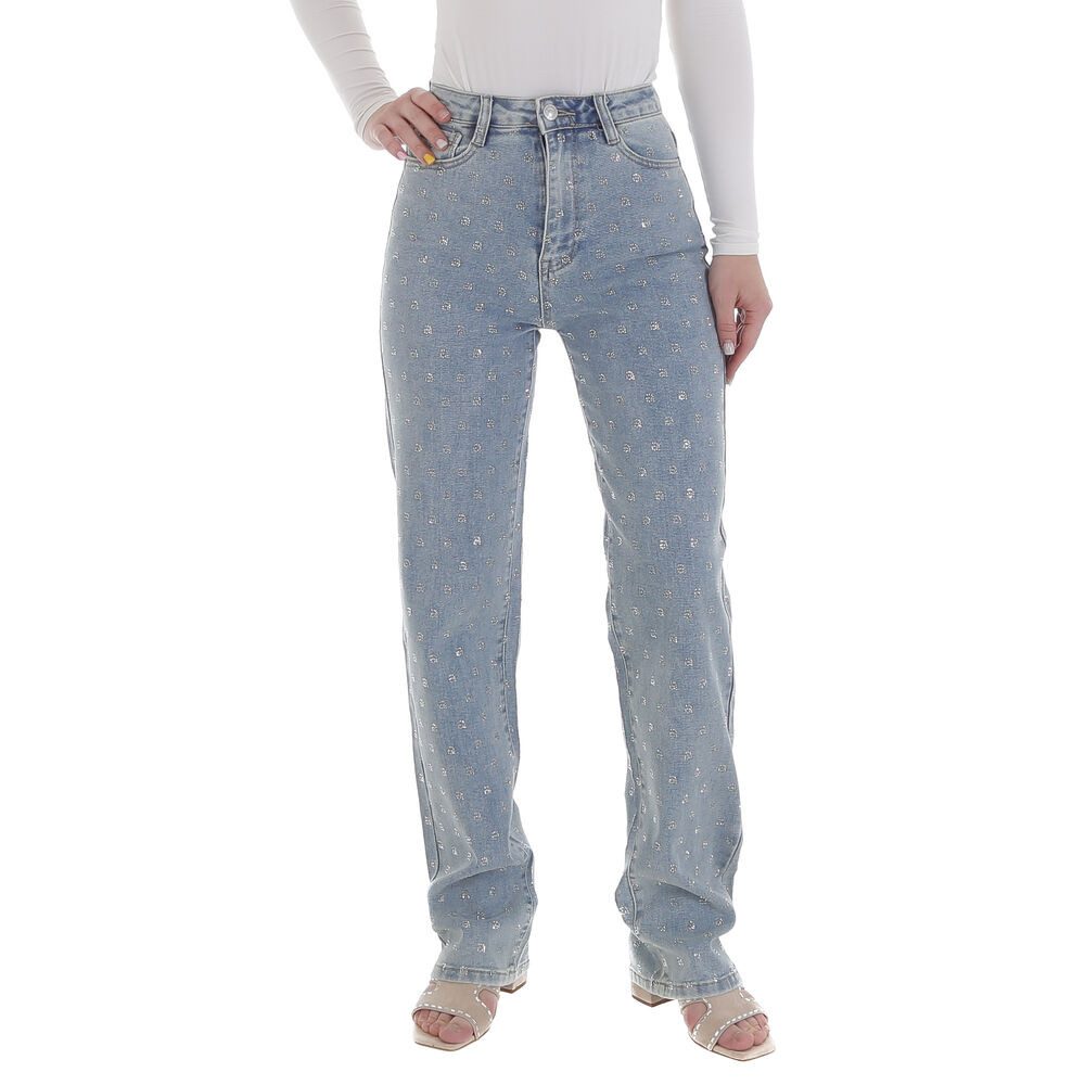 Straight-Jeans Damen Jeans mit figurschmeichelndem Design und Details