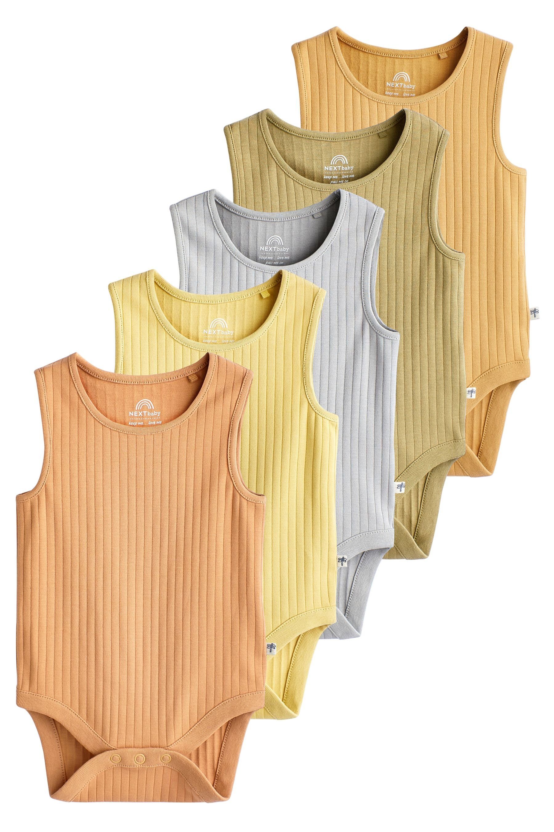 Next Body 5er-Pack gerippte Baby-Trägerbodysuits (5-tlg)