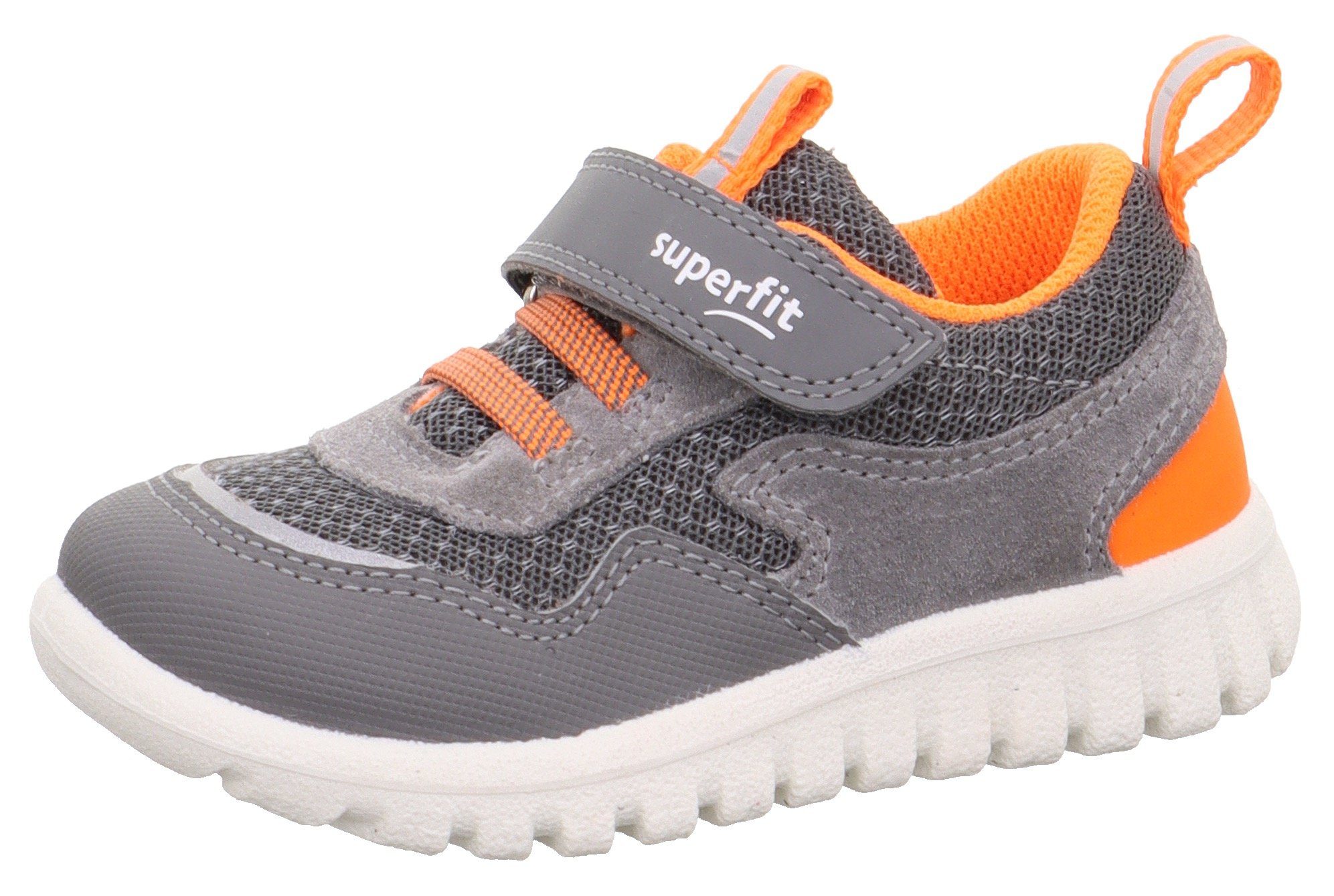 Superfit SPORT7 MINI WMS: Mittel Sneaker mit Reflektoren hellgrau/orange