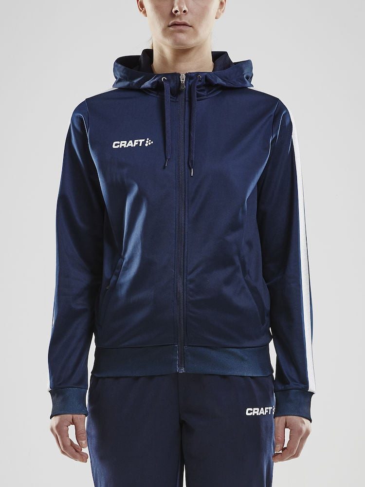 Kapuzenpullover Kapuzenjacke Hoodie Fullzip Pro Control navyblau/weiss Damen