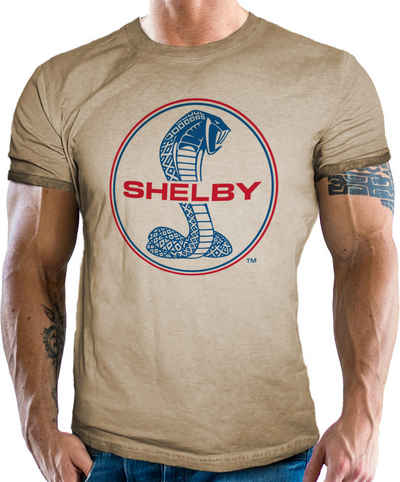 GASOLINE BANDIT® T-Shirt für US Muscle Car Fans - Original Shelby: Cobra Racing Logo Vintage