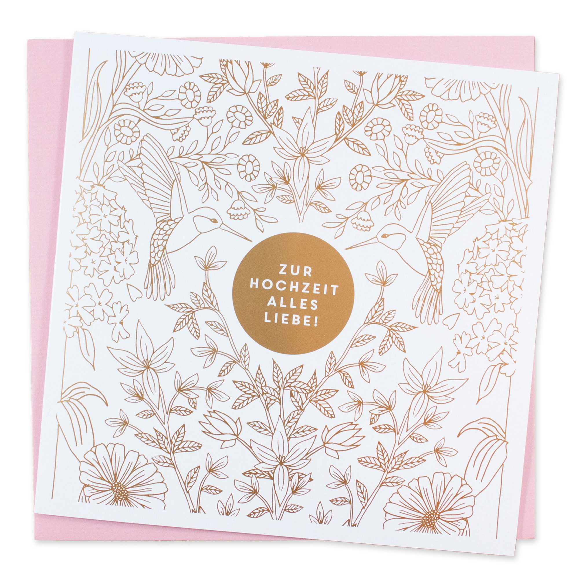 Bow & Hummingbird Grußkarte Grußkarte Zur Hochzeit, 100% Recyclingpapier