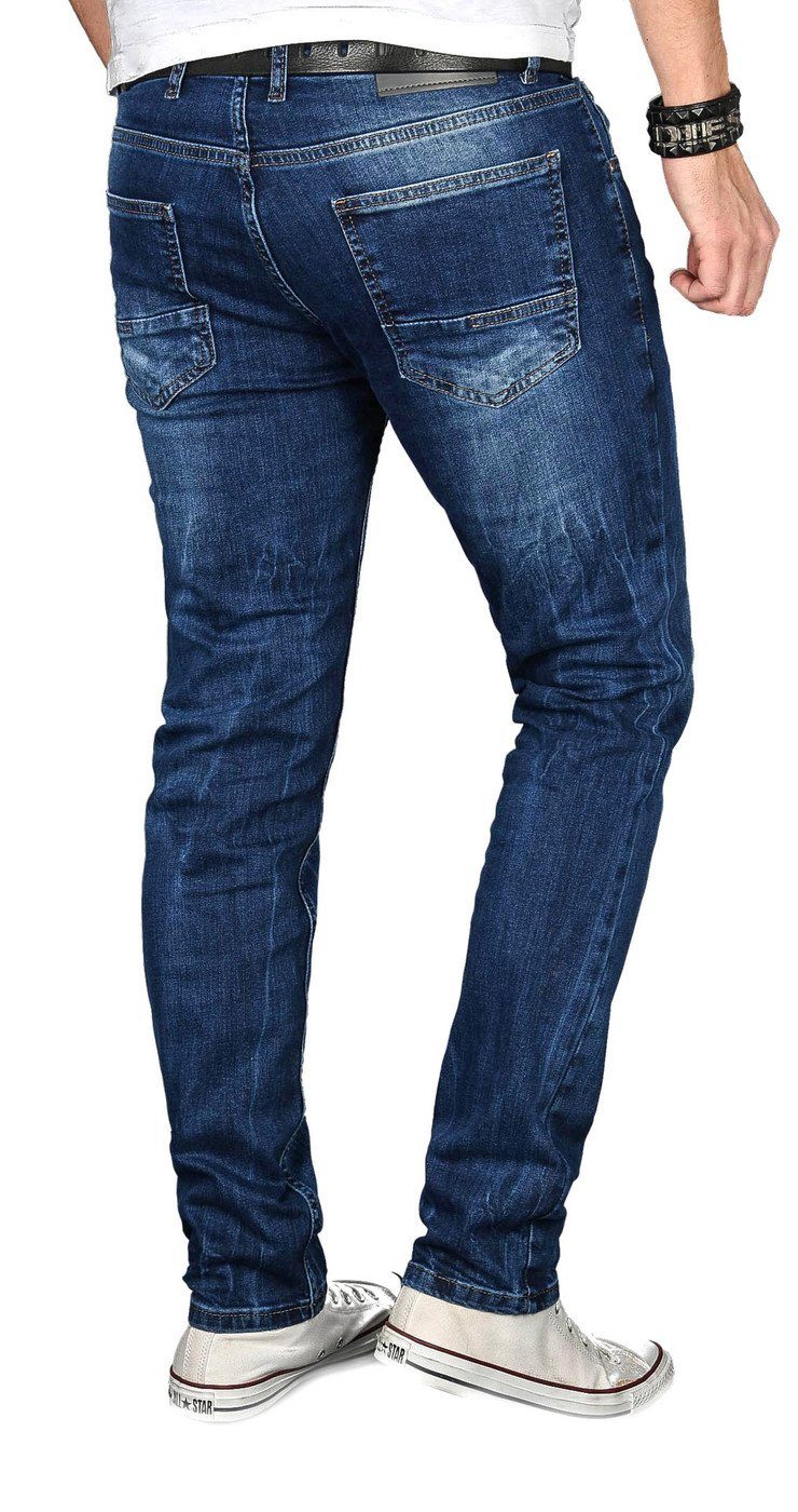 Alessandro Salvarini Straight-Jeans A. Salvarini Herren Jeans Salvarini-Basic3 Stretch mit Elasthan