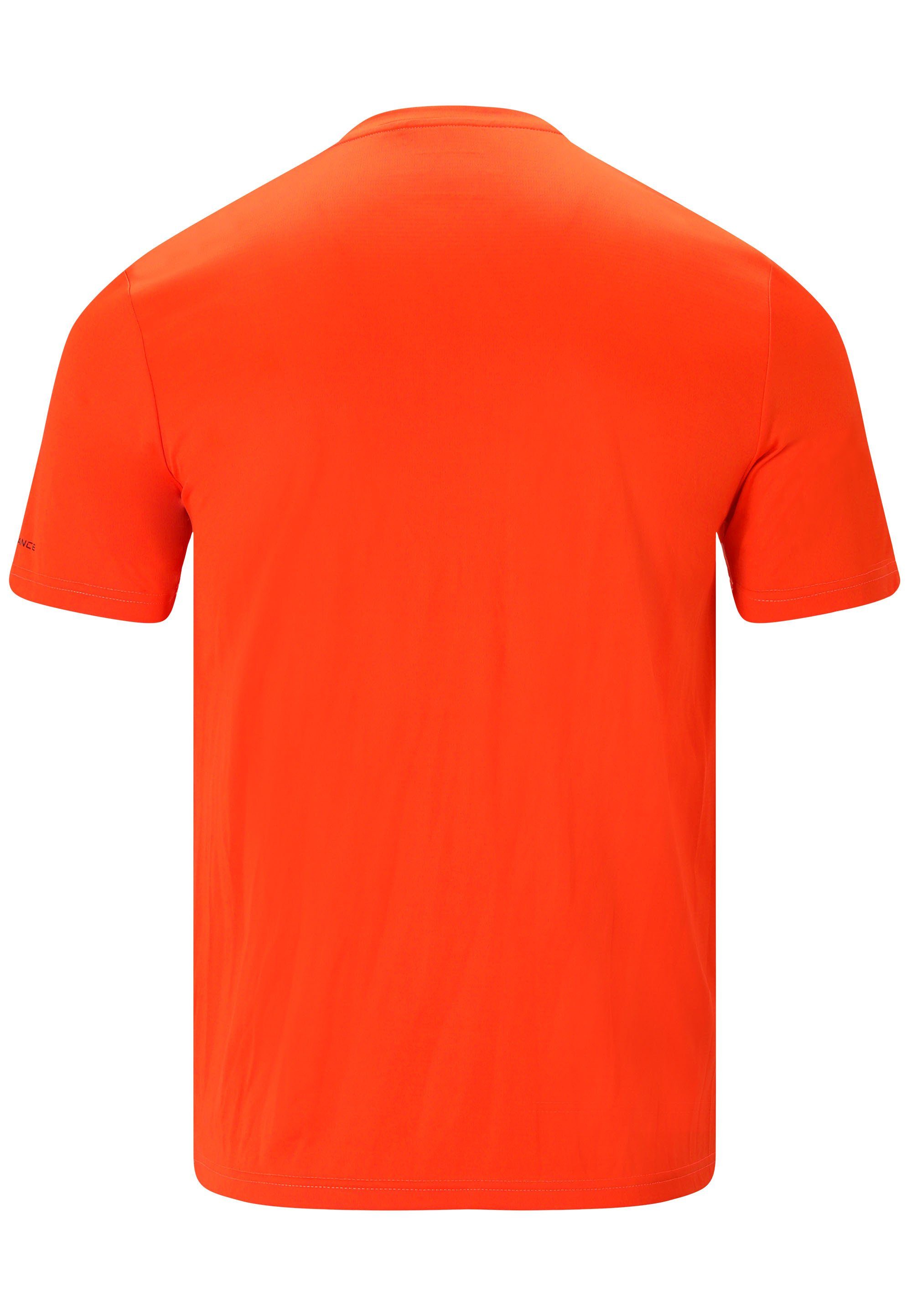 Funktionsshirt ENDURANCE trendigem Frontprint (1-tlg) Newmand orange mit