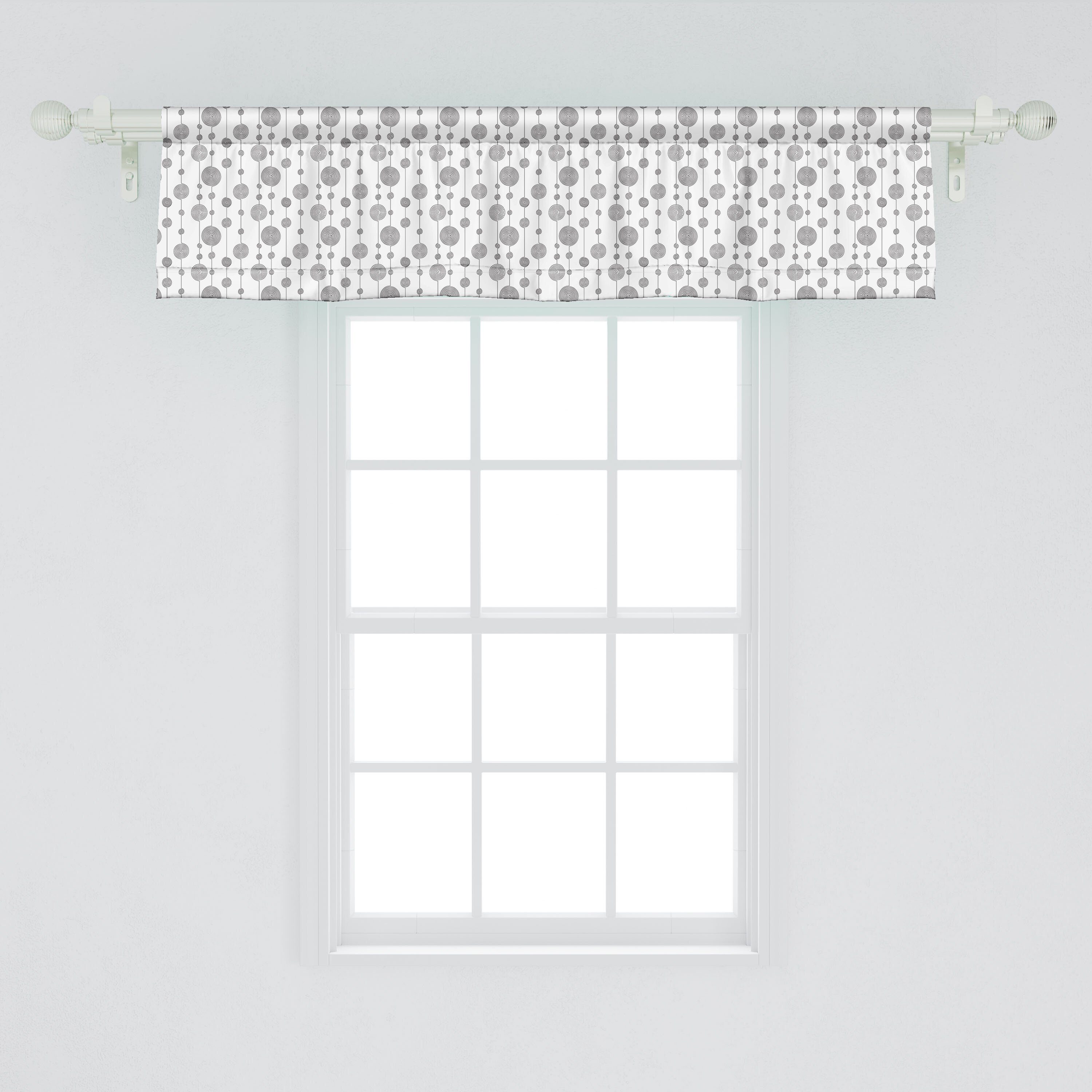 Scheibengardine Vorhang Volant für Schlafzimmer Vertikal-wirbelnde Abakuhaus, Microfaser, Küche Stangentasche, mit Abstrakt Dekor