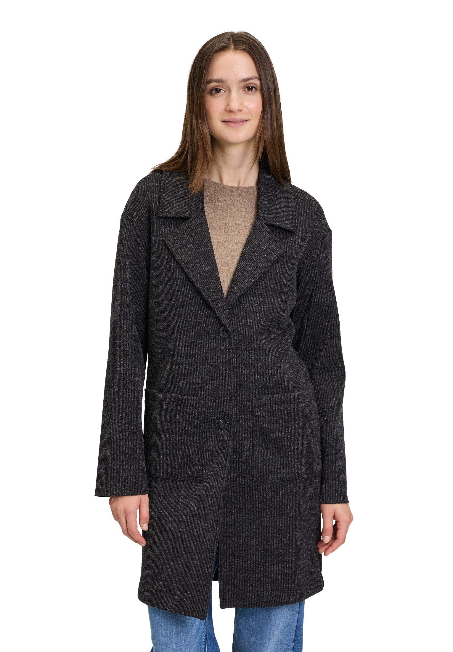 Cartoon Wintermantel Damen Blazermantel mit Reverskragen günstig online kaufen