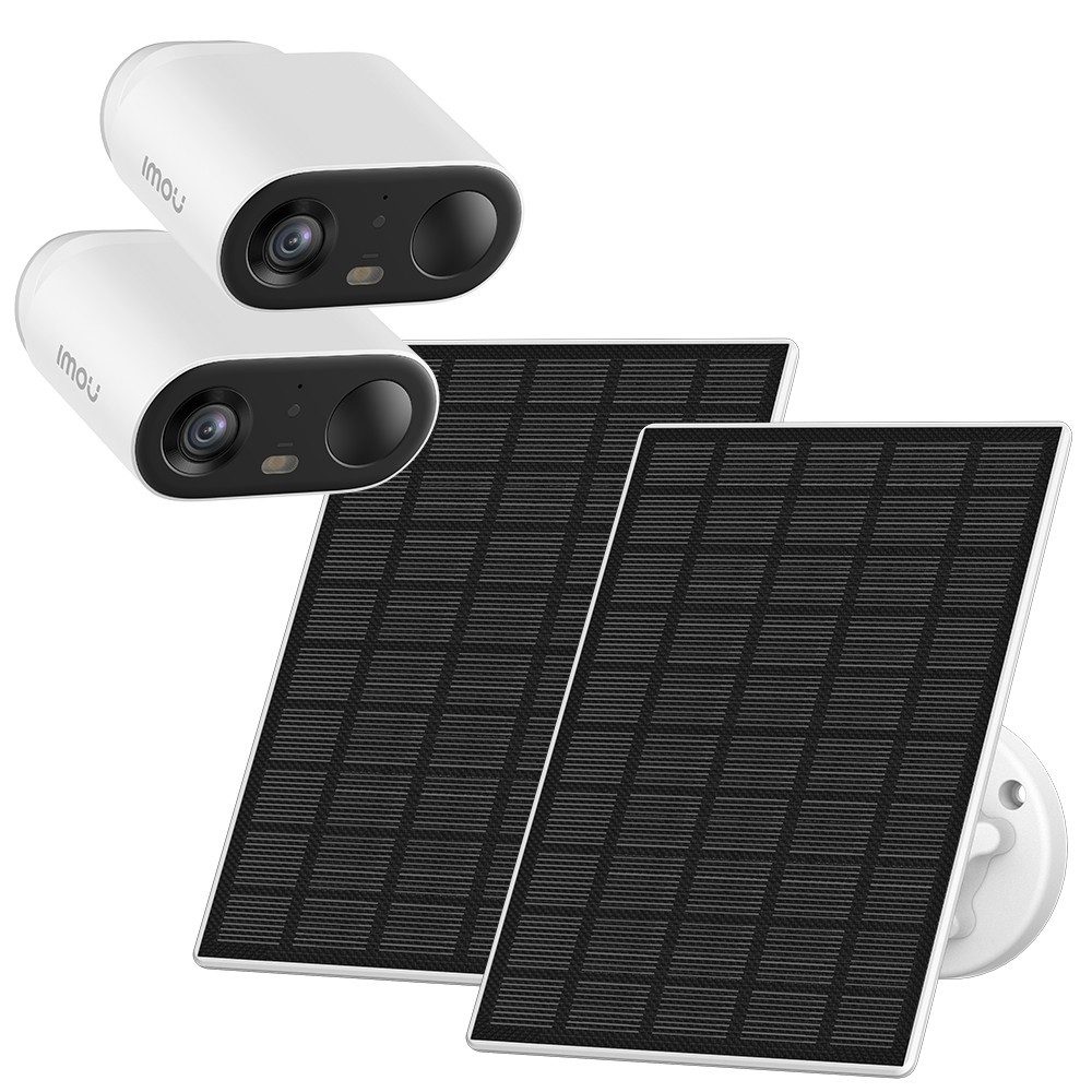 Imou Überwachungskamera Cell Go Full Color KIT Solar-Sicherheitskamera Doppelpack (Außenbereich, Smart Home, Outdoor WLAN Kamera mit Solarpanel, weiß)