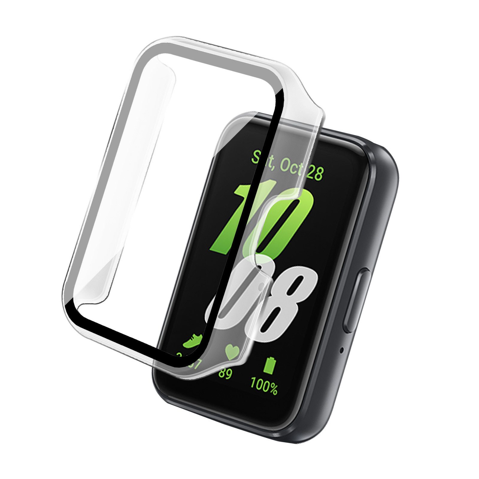 Tec-Expert Smartwatch-Hülle Hülle mit integriertem Displayschutz für Samsung Galaxy Fit3 40 mm, Rundum Schutz Cover Case Bumper stoß-und kratzfest robust