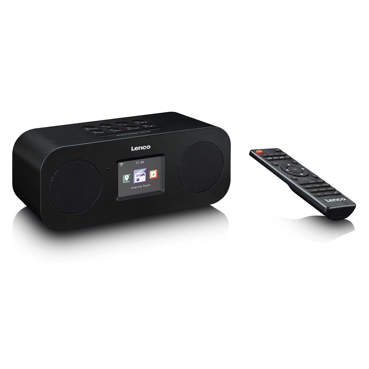 Lenco DIR-121BK Radio (Internet Radio, Bluetooth 5.3, DAB+/FM und WLAN. Ideal für flexiblen Gebrauch zuhause)