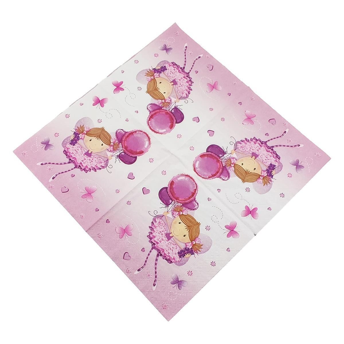 PAPSTAR Papierserviette 20 Servietten "Little Dancer" Motiv 3-lagig 330mm x 330mm, (Stück, 20 St., Servietten), Servietten Geburtstagsservietten Partyservietten Feier