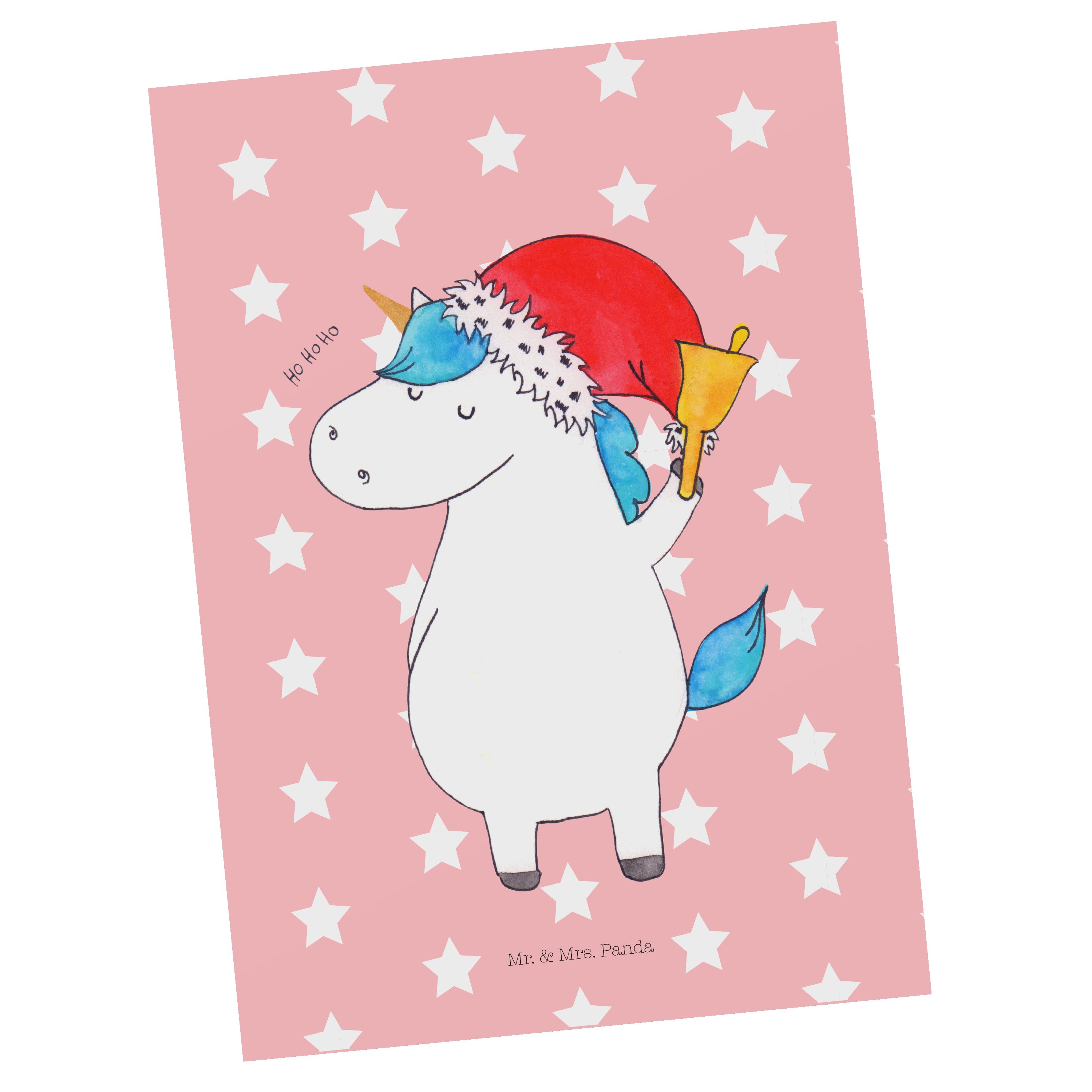 Geburtstagskarte, We Mr. Weihnachtsmann Rot - Postkarte Mrs. Geschenk, Pastell - & Einhorn Panda