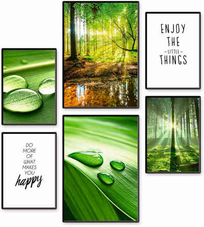 Artland Poster Genieße die Natur, Baumbilder (Set, 6 St), 6er Set, 2xDIN A3 / 4xDIN A4, ohne Rahmen