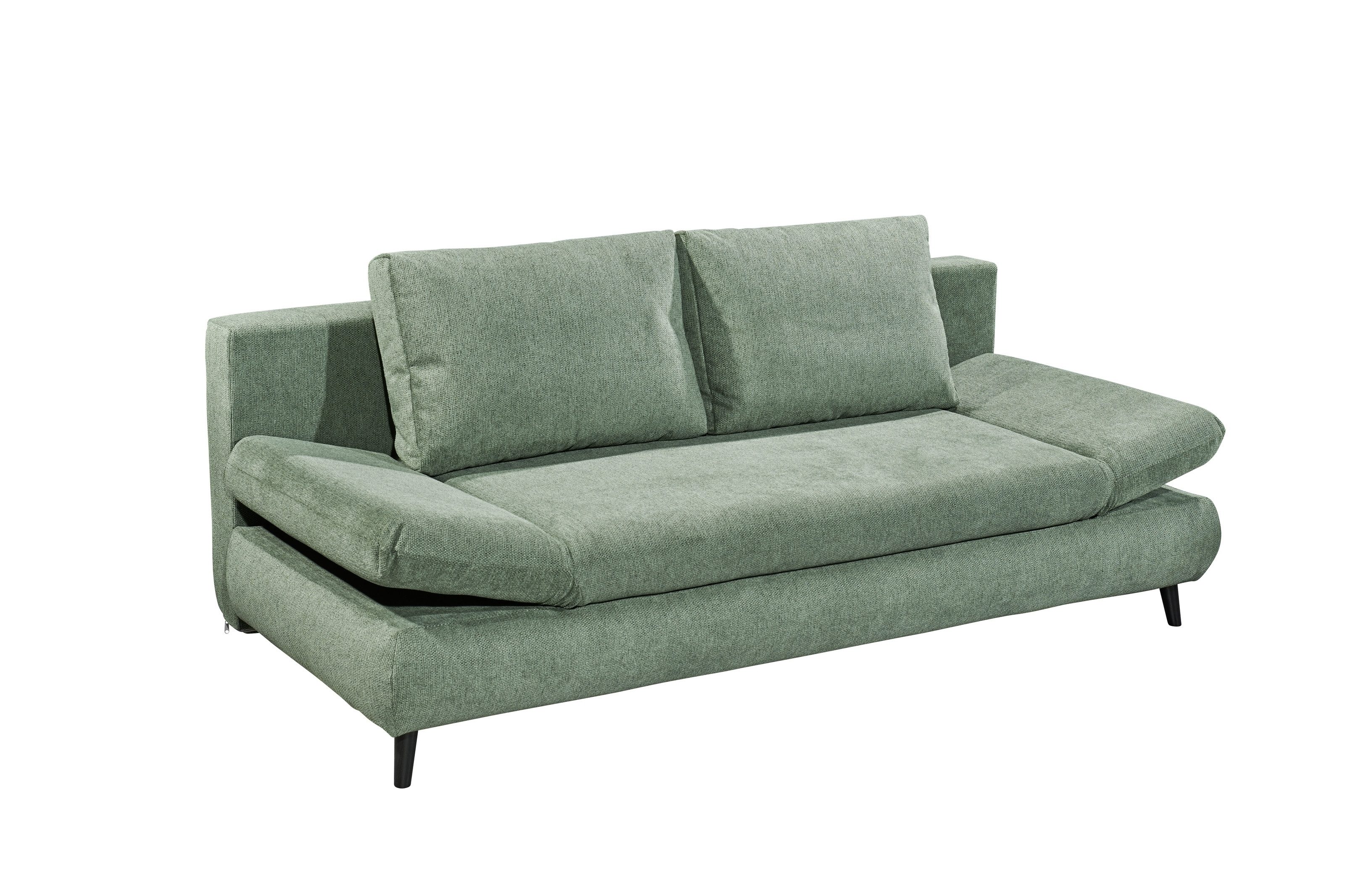 Black Red White Schlafsofa Liegefläche 140x210cm, in winter moss - 212x76x101 (BxHxT)