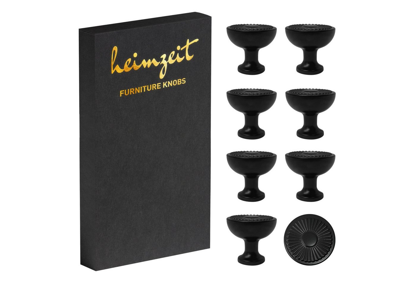 heimzeit Möbelgriff heimzeit Möbelknöpfe Sun - 8 Stück (Set), für Schubladen, Türen und Kommoden, inkl. Schraube