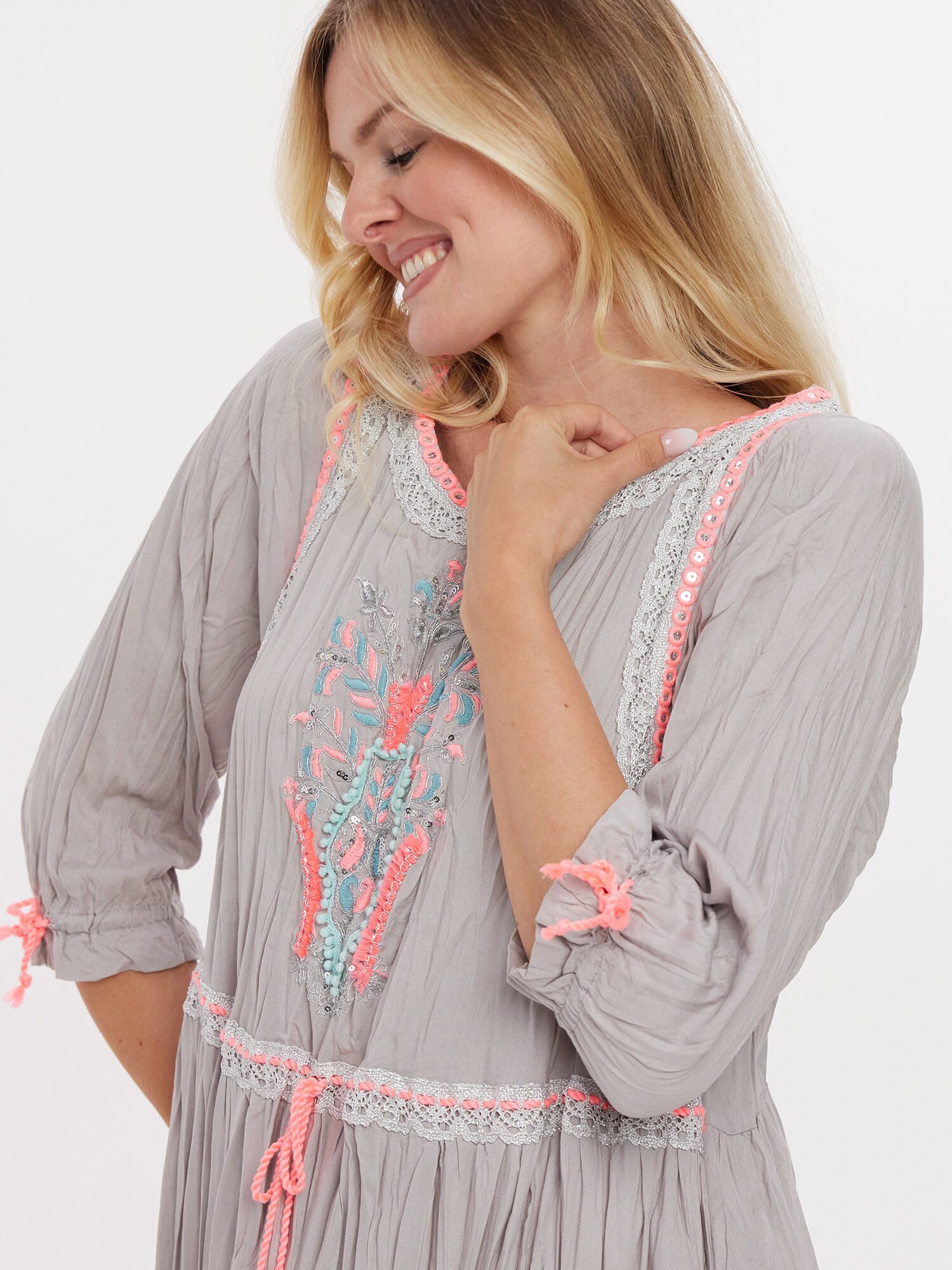 Body Needs Tunika Longbluse Figurumspielend