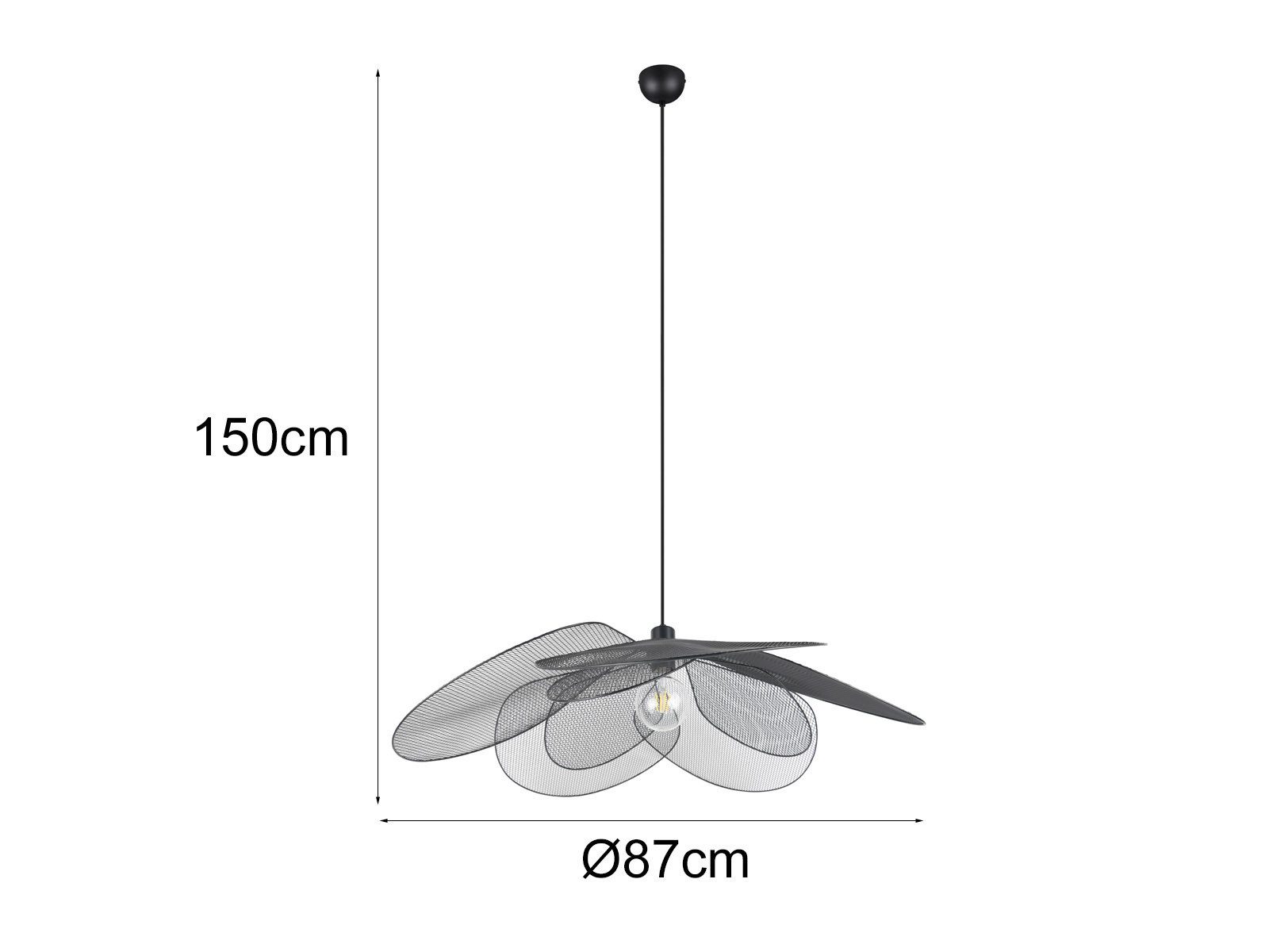 Reality Leuchten LED Pendelleuchte, Dimmfunktion, LED wechselbar, über Lichtschalter in 3 Stufen dimmbar, warmweiß, Groß-e ausgefallene Blumenlampe hängend für über-n Esstisch, Ø 87cm