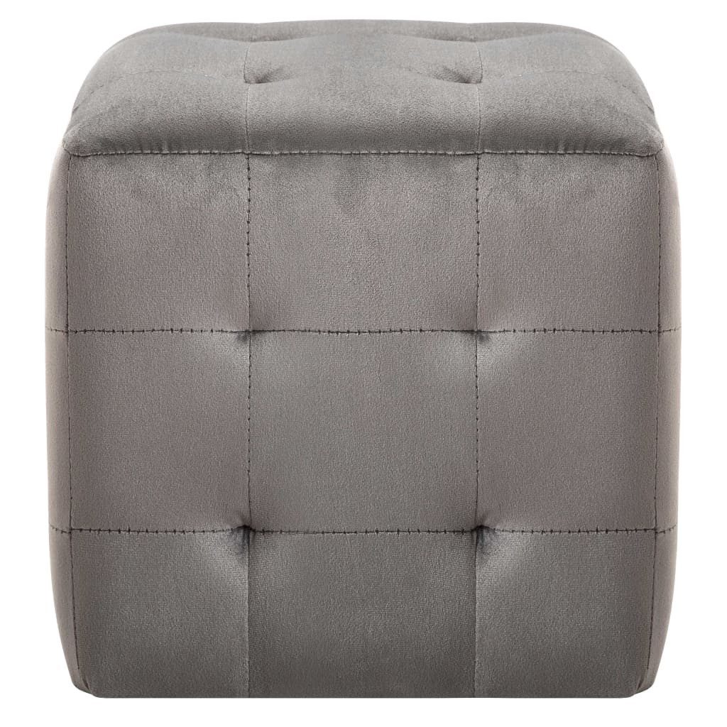vidaXL Polsterhocker Pouf 2 Stk. Grau 30x30x30 cm Samtstoff (1 St)