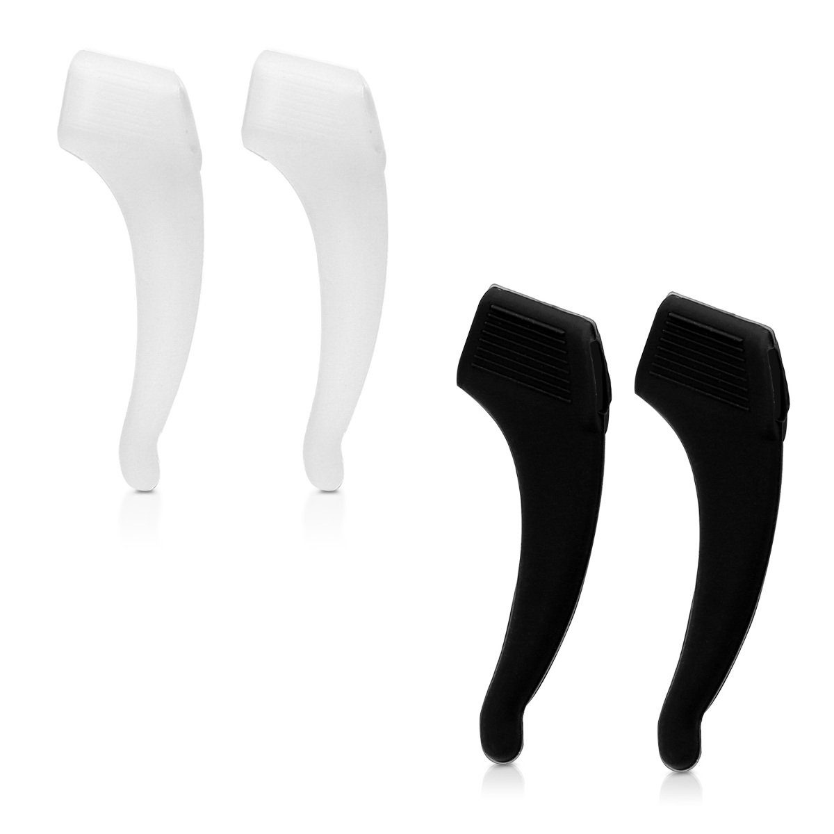 kwmobile Brillengestell Antirutsch Halterung für Brillenbügel Set, 4x L Ohrbügel Silikon Haken für Brille - Sportbügelenden Ohrhaken