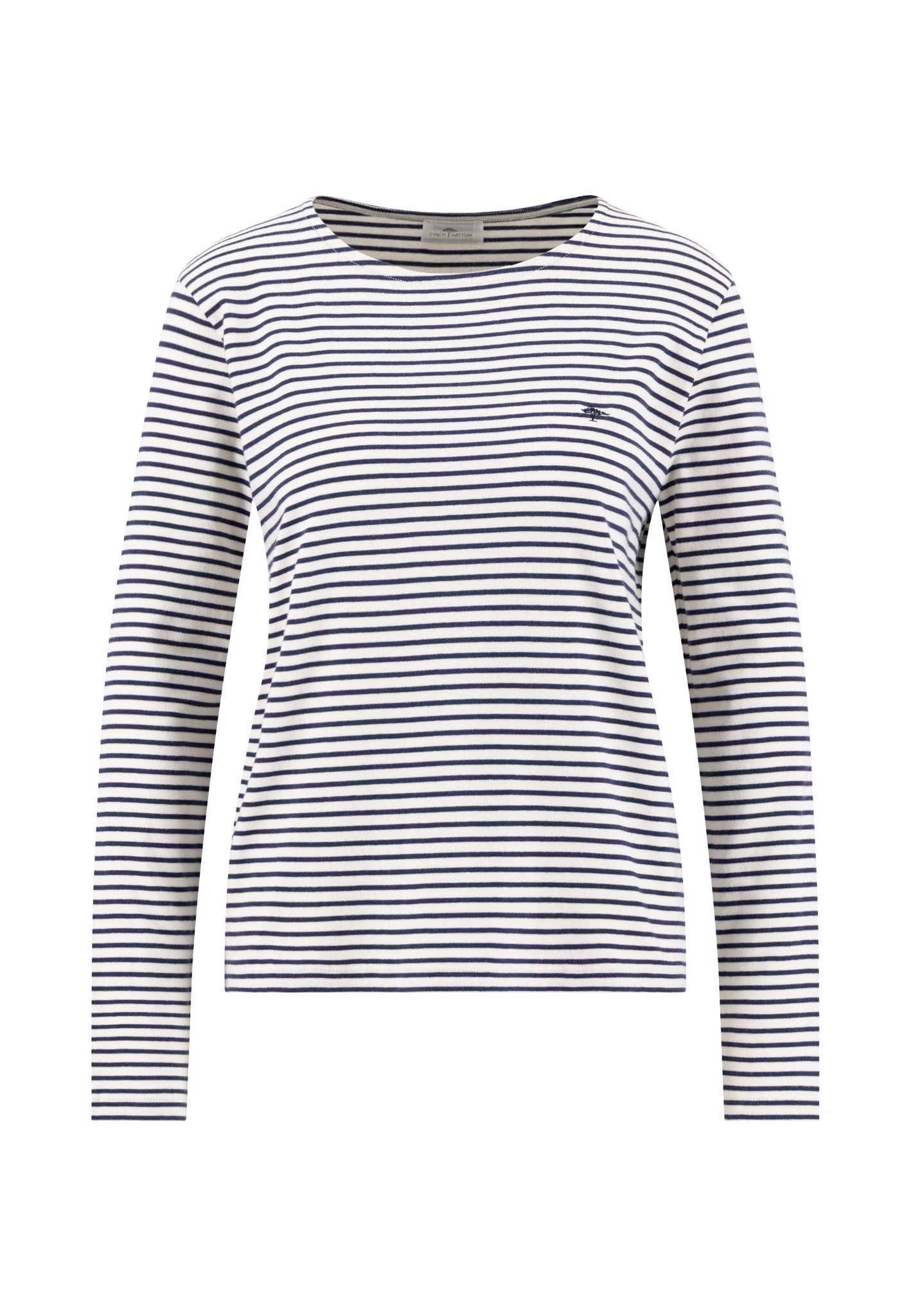 FYNCH-HATTON 3/4-Arm-Shirt Baumwollshirt mit Streifen - Regular Fit