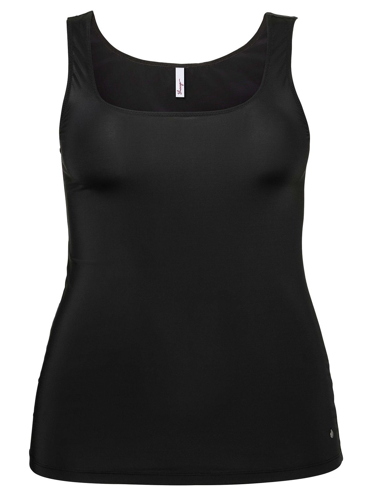 Sheego Unterhemd Große Größen in extralanger Form, aus schwarz Microfaser