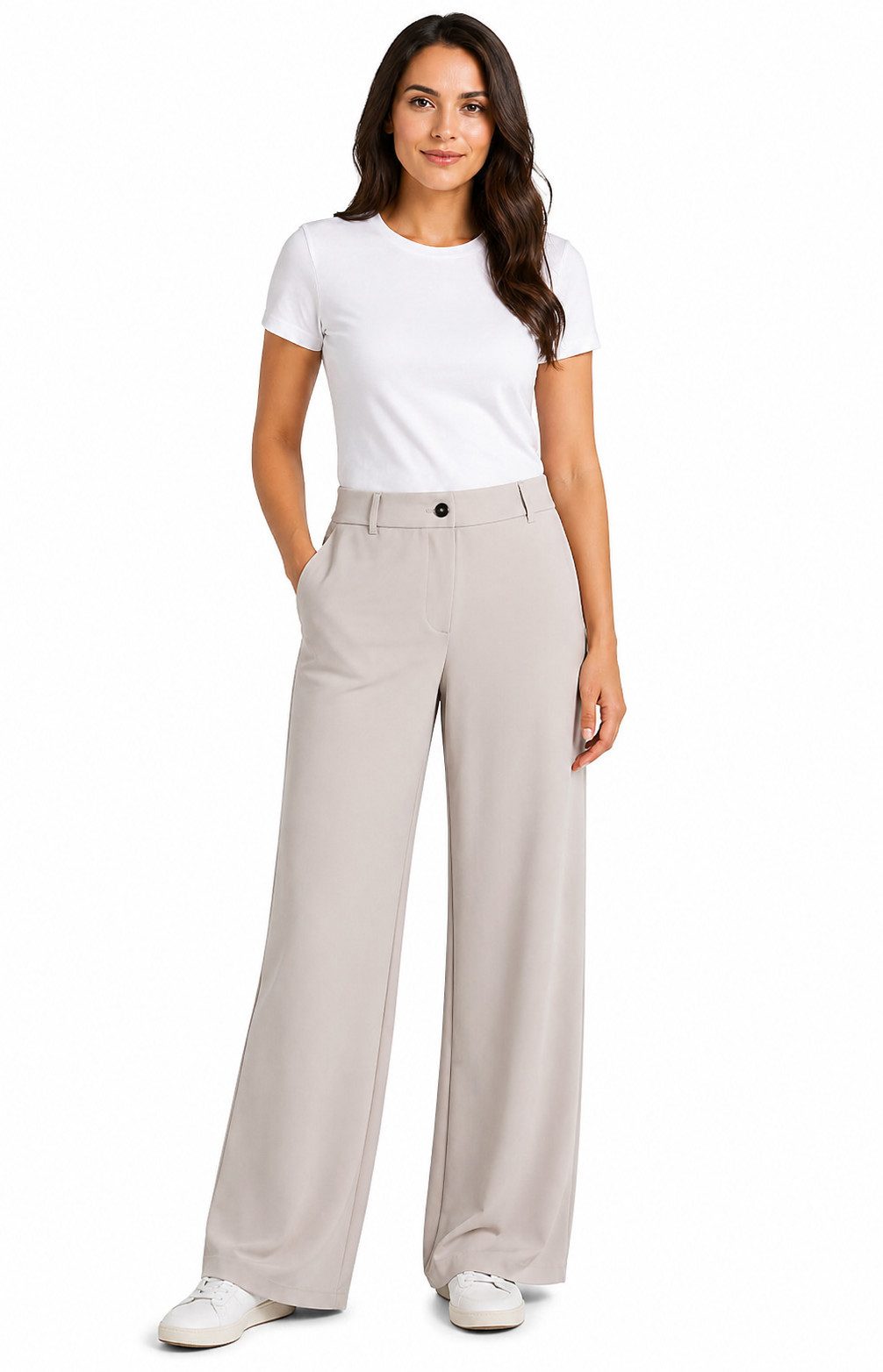 YAYA Stoffhose Jerseyhose mit weitem Bein