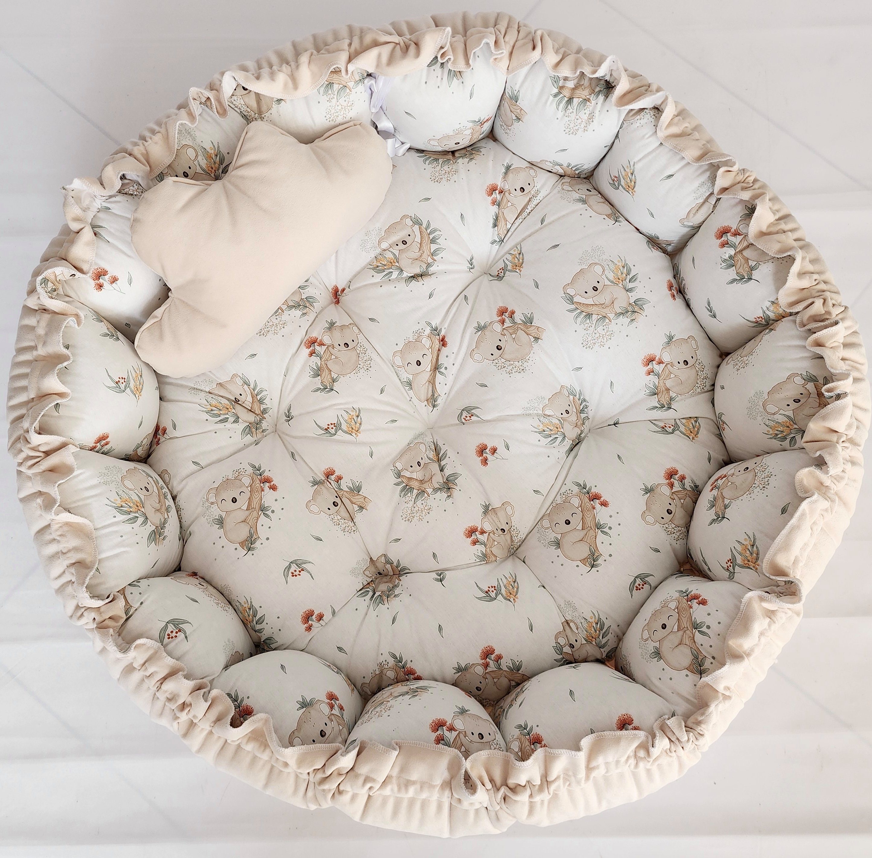 Baby Fancyroom Bettnestchen Premium Samt 2in1 Spielmatte Babynest Babynestchen Kuschelnest