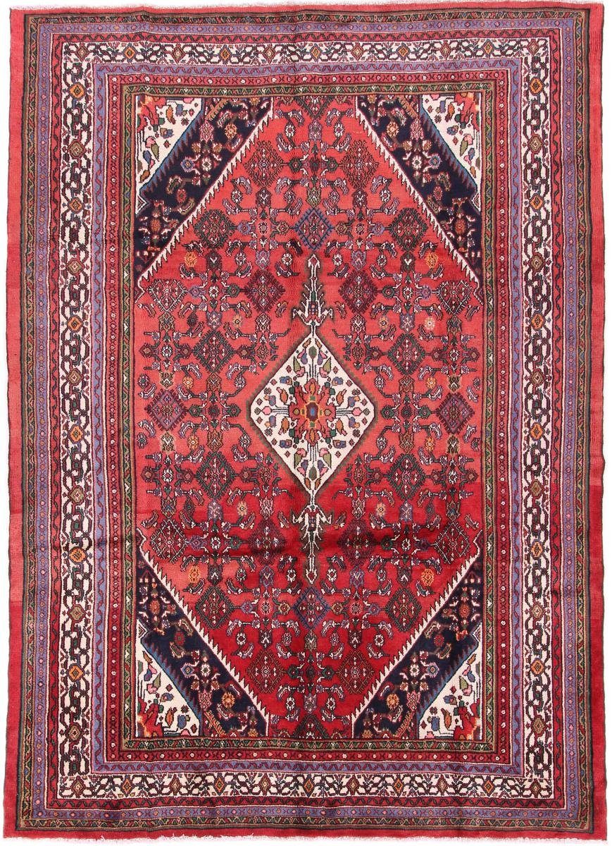 Orientteppich Hamadan 209x309 Handgeknüpfter Orientteppich / Perserteppich, Nain Trading, rechteckig, Höhe: 8 mm
