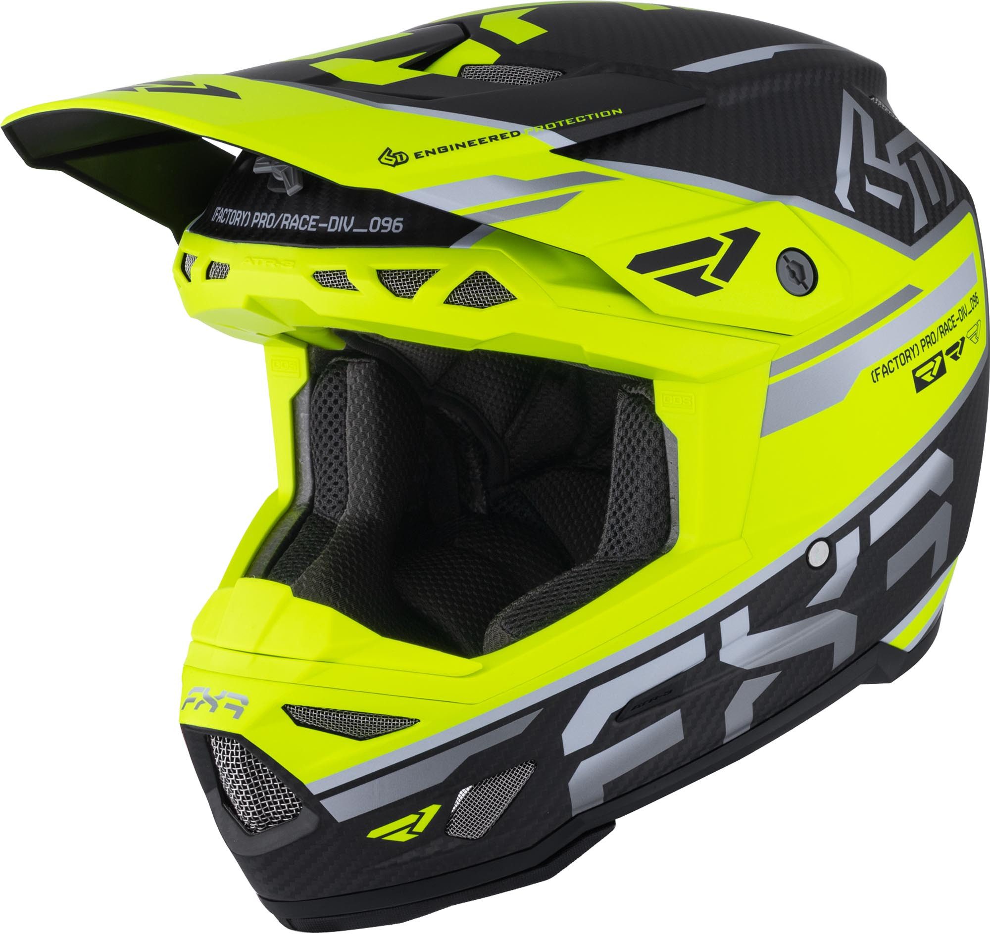 FXR Motorradhandschuhe 6D ATR-3Y Carbon 2026 Jugend Motocross Helm vorbereitet für Kommunikationssystem