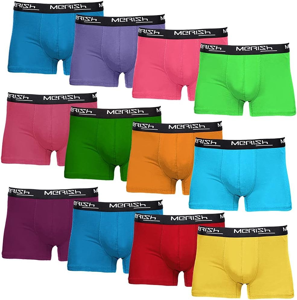 MERISH Boxershorts MERISH Boxershorts Herren 12er Pack S-5XL Unterwäsche Unterhosen Männe (Spar-Set)