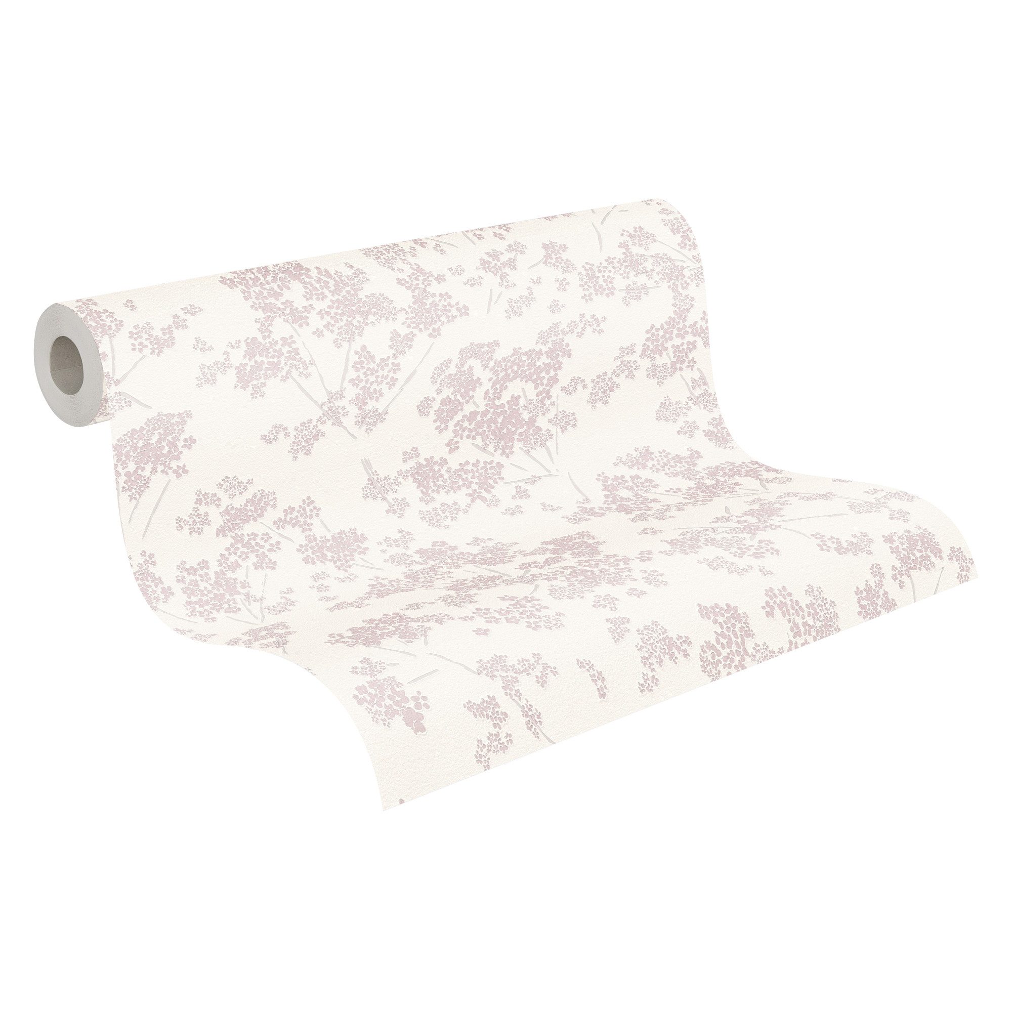 Bricoflor Tapete Kirschblüten Rosa Weiß Moderne Blumentapete mit Perlmutt E günstig online kaufen