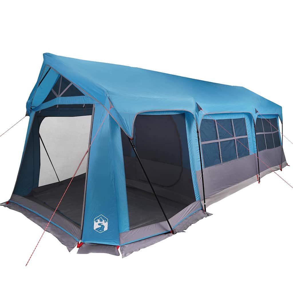 vidaXL Tunnelzelt Familienzelt Blau und Grau 620 x 322 x 240 cm Polyester, (1 tlg)