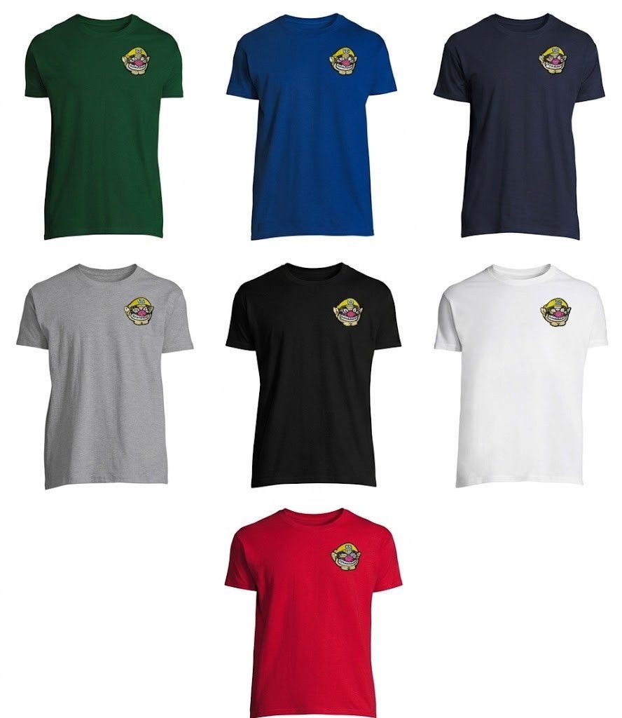 T-Shirt WarioPatch H Tee Herren Gamer Shirt Retro Rundhals Freizeit