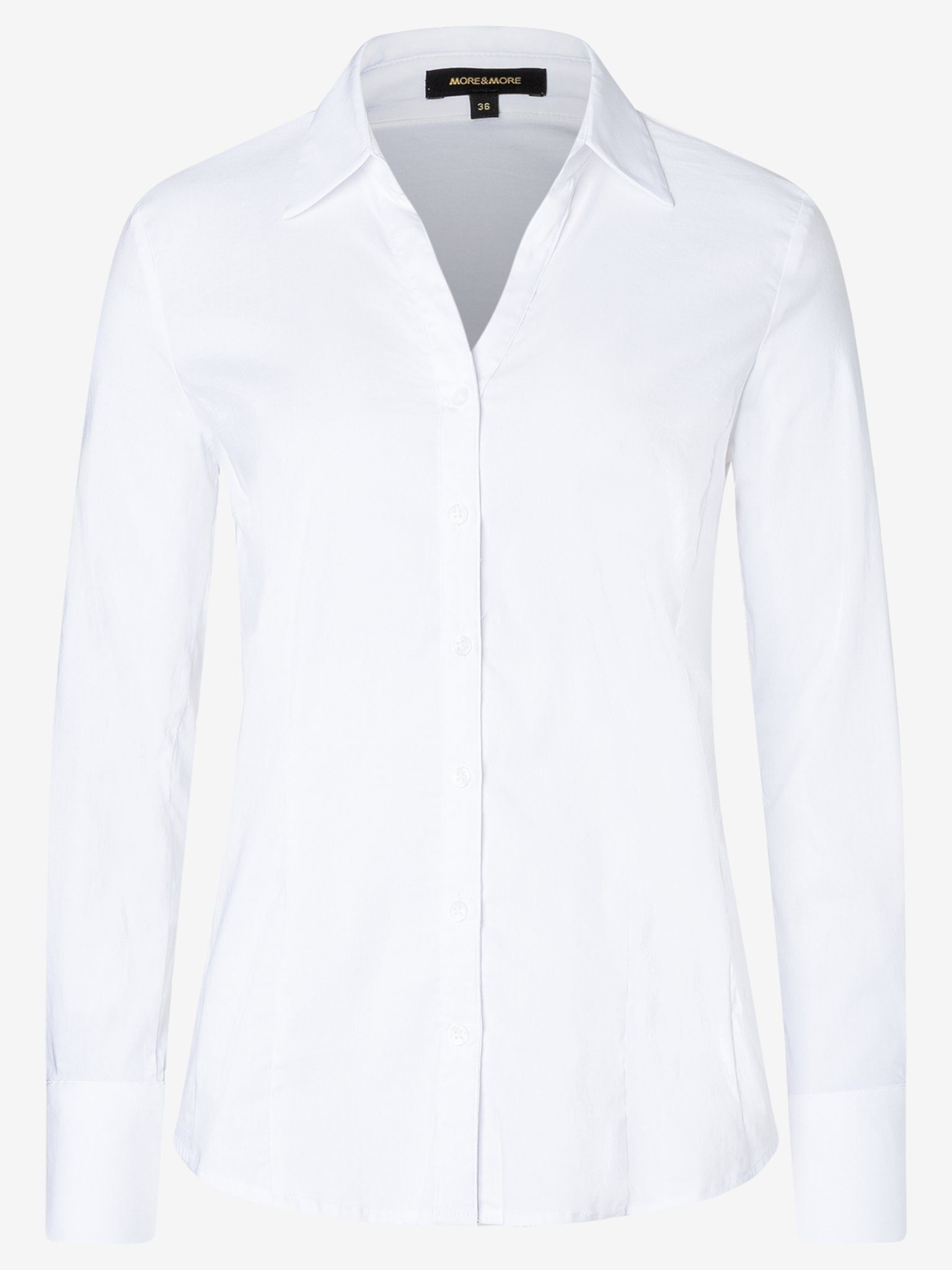 MORE&MORE Langarmbluse klassische Business-Stretchbluse