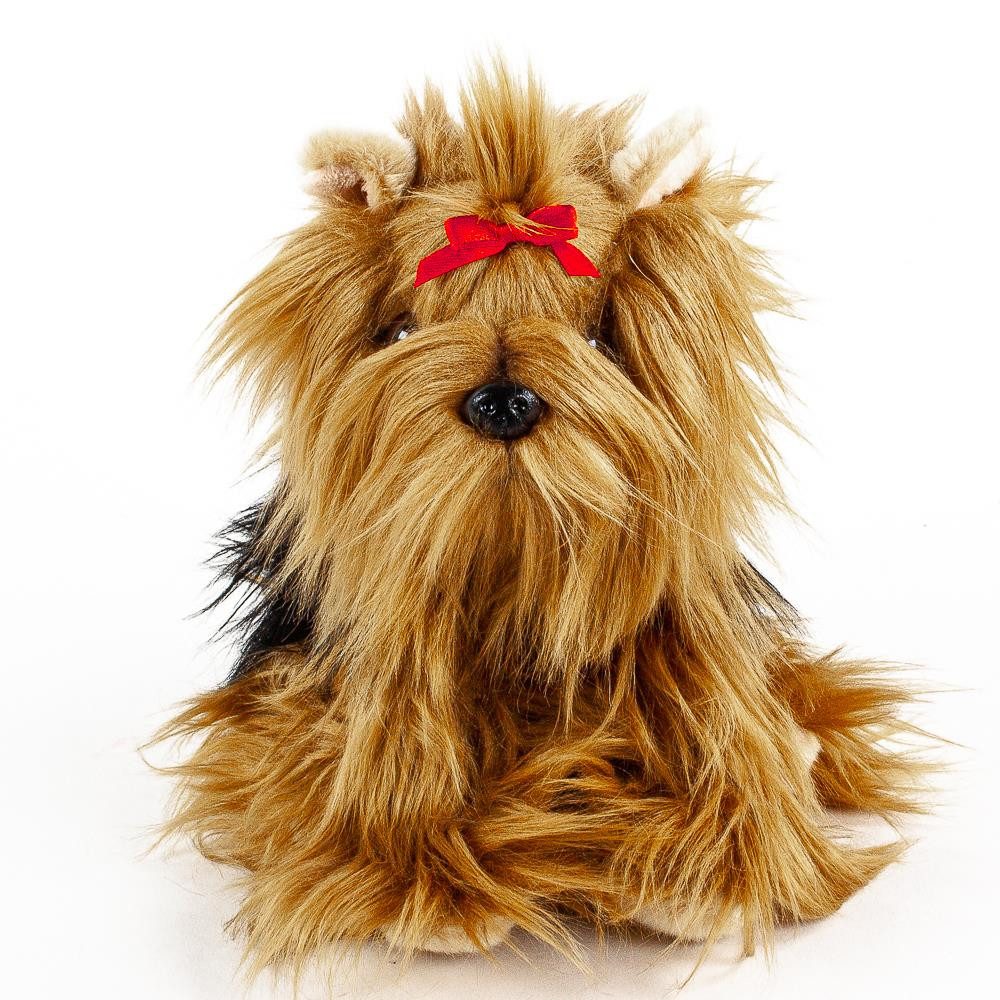 Teddys Rothenburg Kuscheltier Yorkshire Terrier sitzend 27 cm braun schwarz Stoffhund Plüschtier (Plüschterrier, Stofftier, Plüschhund, Stoffterrier)