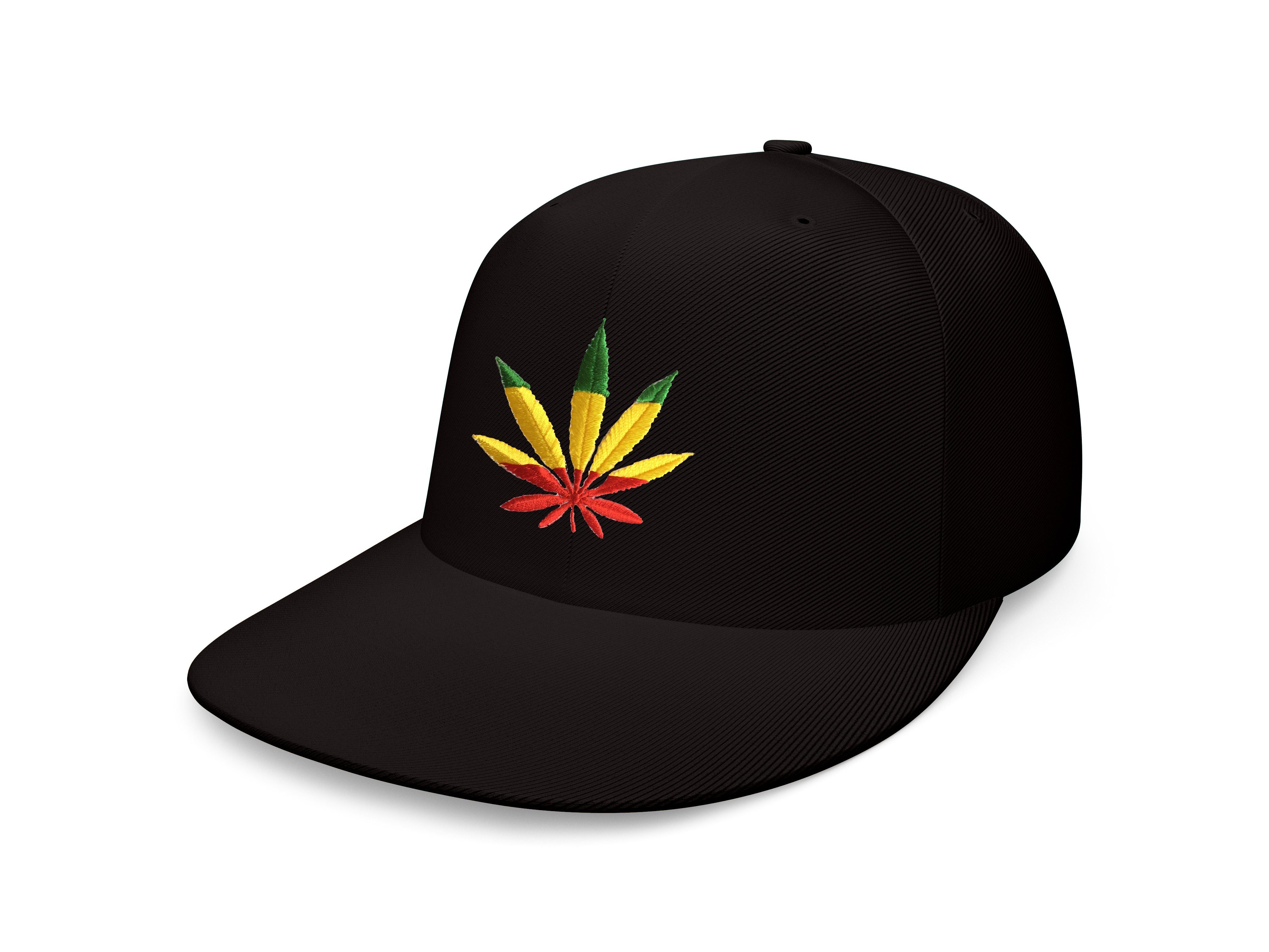 Blondie & Brownie Beanie Unisex Erwachsene Cannabis Reggae Jamaica Gras Patch Stick Schwarz