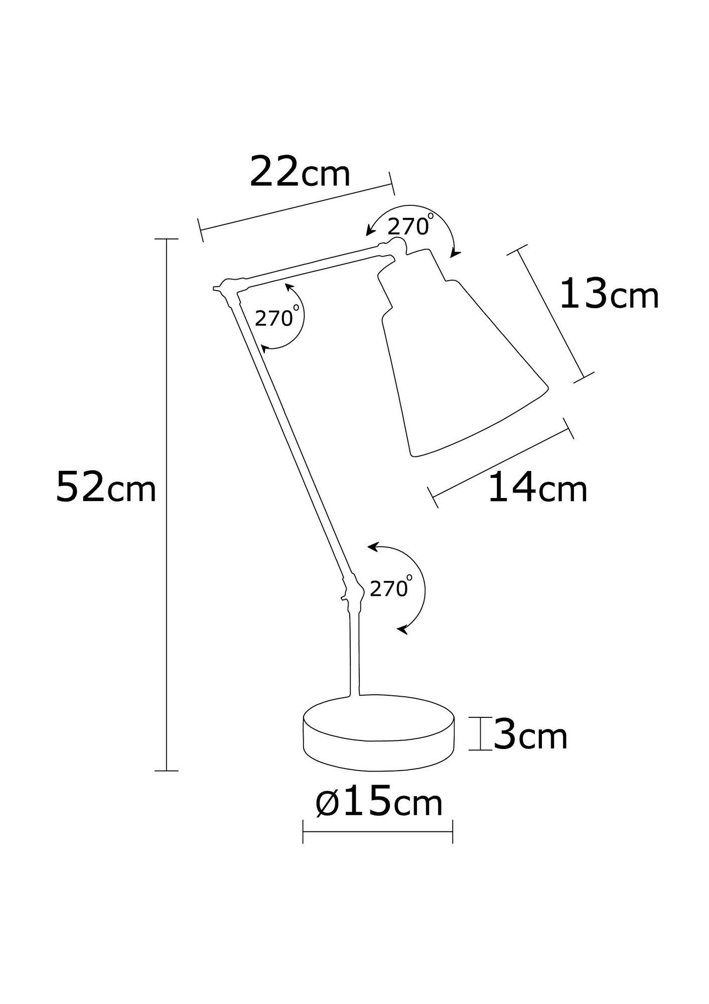Schreibtischlampe cm Metallkörper 52x14 Opviq Tischlampe, Gelb, Opviq Manavgat