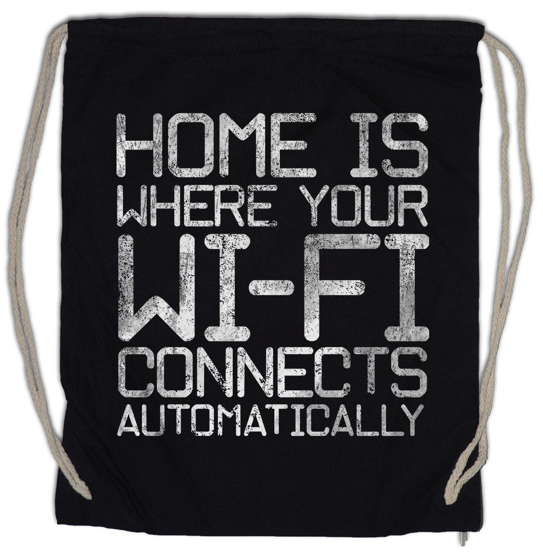 Turnbeutel Home Is Where Your Wi-Fi Turnbeutel Wlan Geek Nerd PC Informatiker