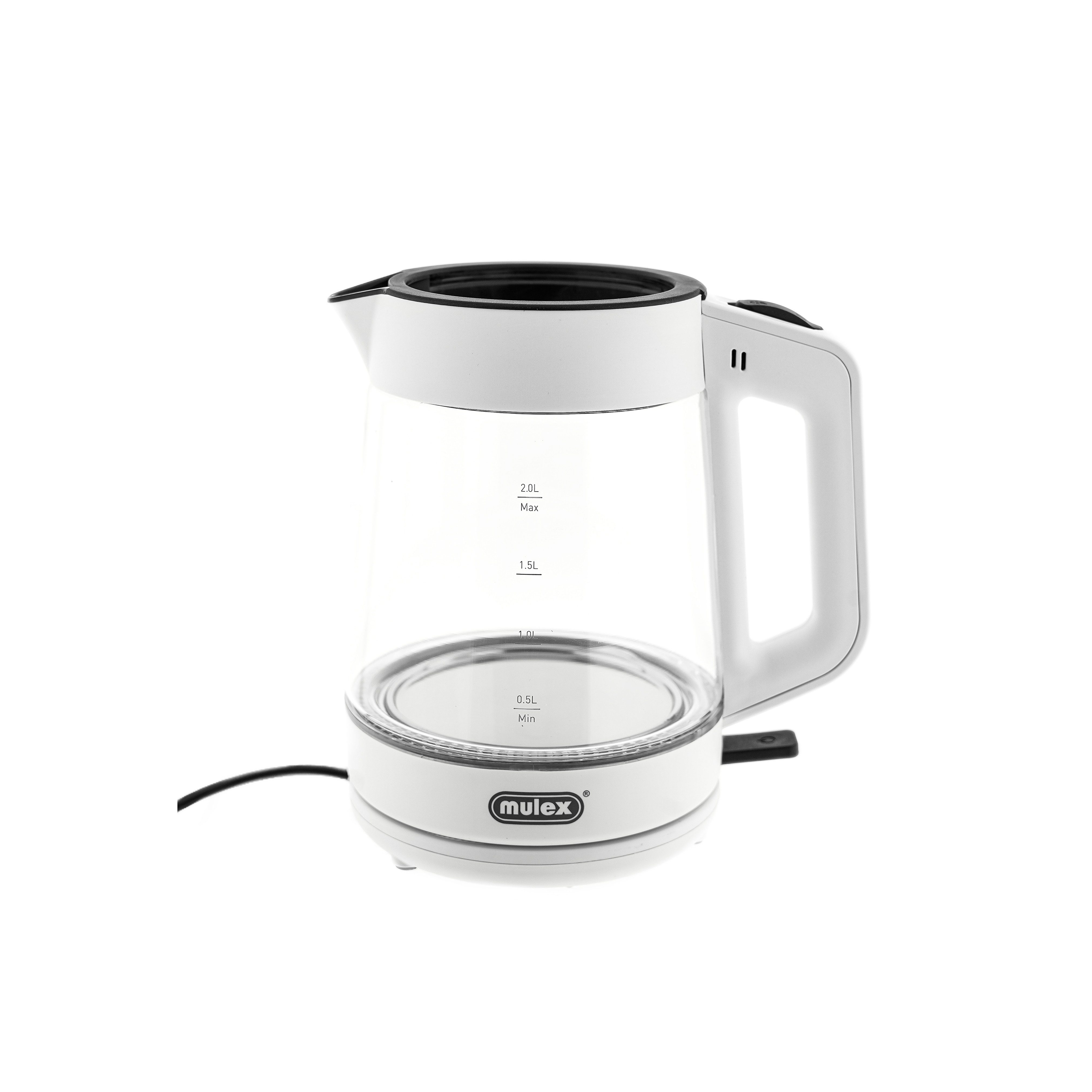 Mulex Wasser-/Teekocher Mulex Tee Express 2-in-1 aus Glas - 1L + 2L - Weiß