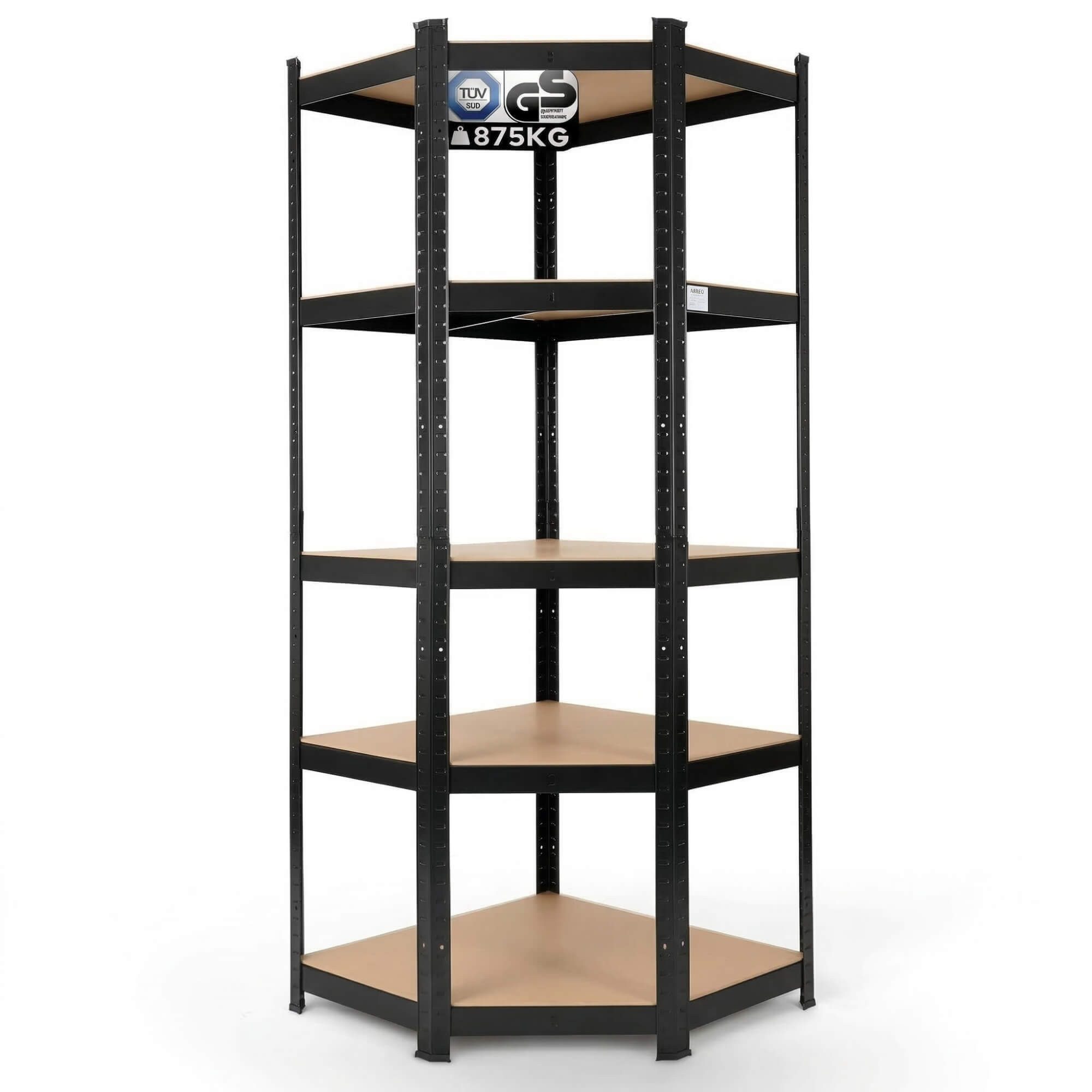 Arebos Eckregal 180x70x70 cm, 875 kg, Traglast, Steckregal, Lagerregal, Flexibel einsetzbar: für Werkstatt, Garage, Keller oder Lager