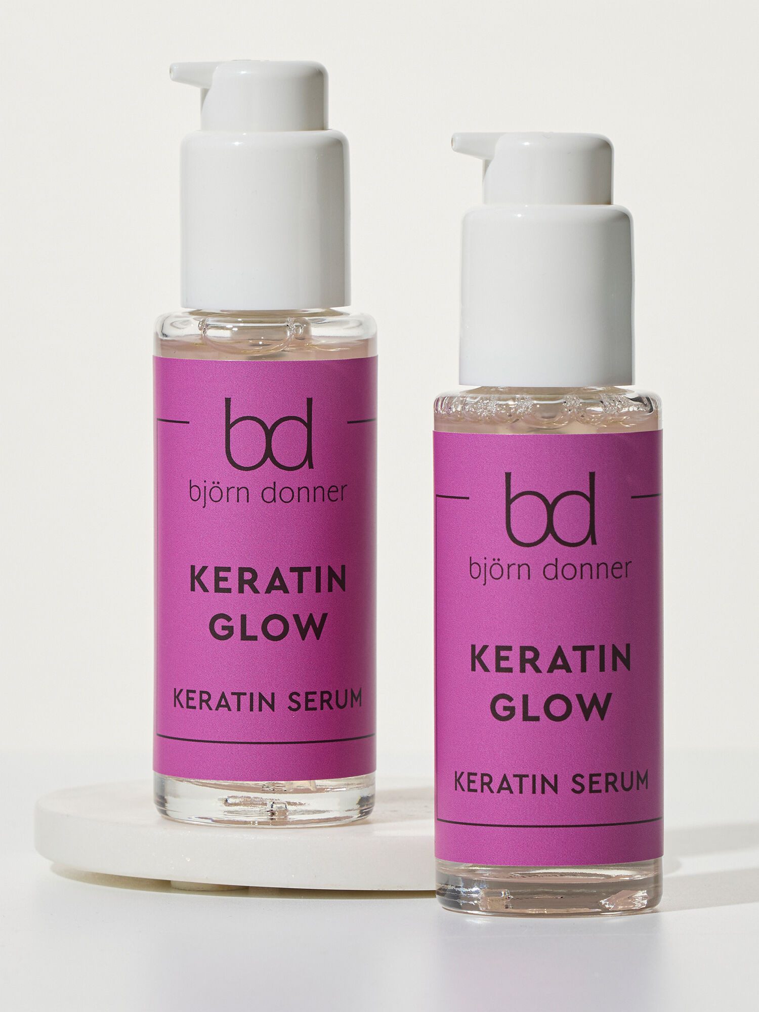 Björn Donner Haarserum KERATIN GLOW Duo mit Keratin & Panthenol, 2-tlg., 2 x 50ml, Aufbaupflege gegen Haarbruch & Spliss, für Glanz und kräftigeres Haar
