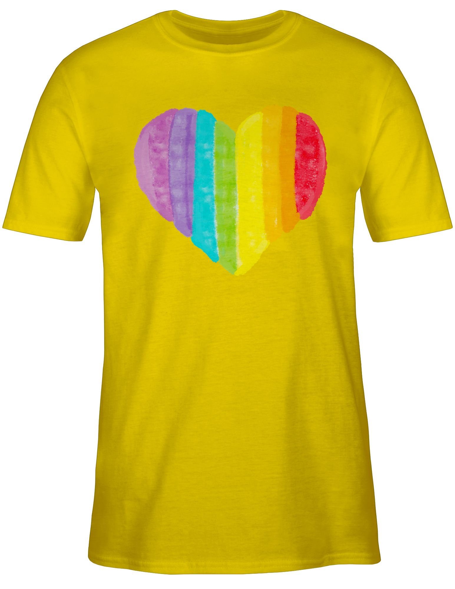 Gelb Herz 03 T-Shirt Shirtracer Kleidung Regenbogen LGBT
