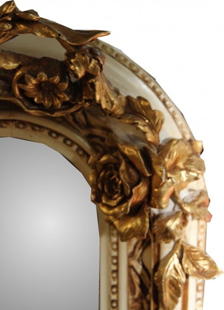 Barock - Padrino H Casa 89 Gold & / 159 Antik-Look B Barockspiegel x Altweiß Spiegel cm Edel Wandspiegel cm Prunkvoll