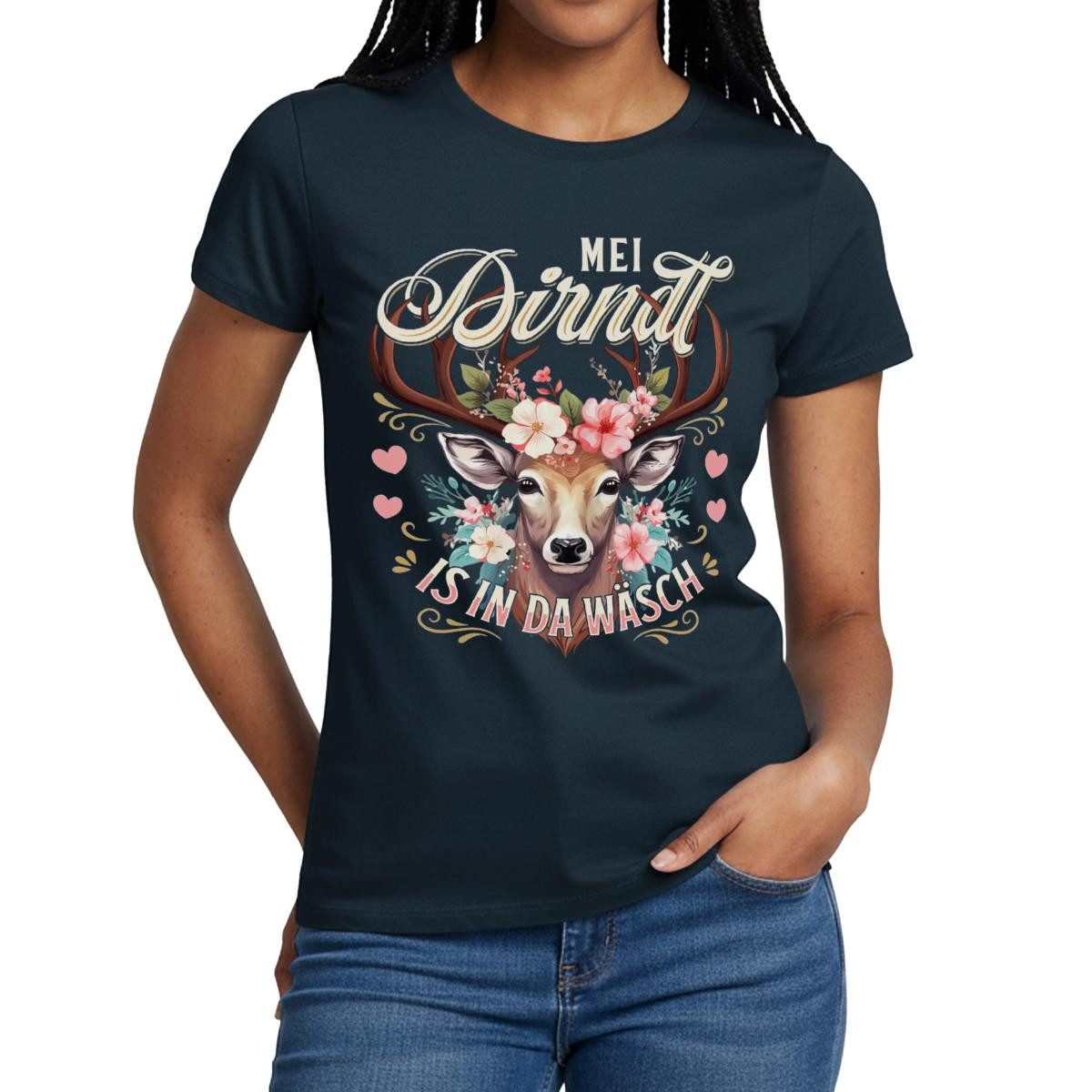 Spreadshirt T-Shirt Ersatz Dirndl, Dirndl Ist In Der Wäsche Frauen T-Shirt (1-tlg) Slim Fit, fällt klein aus