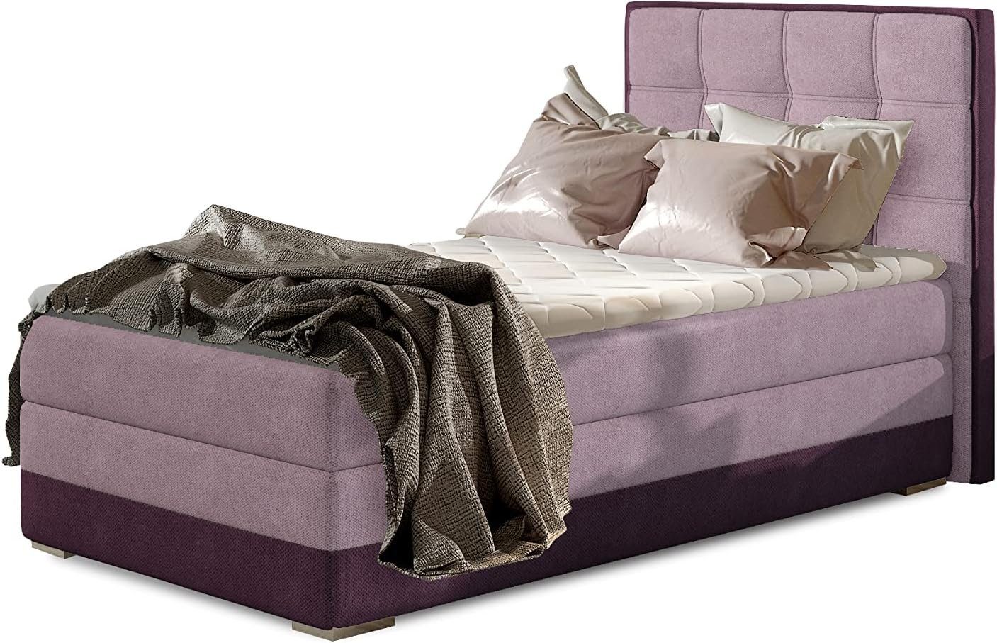 Best for Home Boxspringbett mit Bettkasten, Bonellfederkern und 4 cm Topper (Komplettes Bettset (Boxspringsystem mit Matratze, Topper und Untergestell), 90 x 200 cm, Öffnung nach links oder rechts), Lieferung Wohnung und Aufbauservice, TOP Preis-Leistungs-Verhältnis