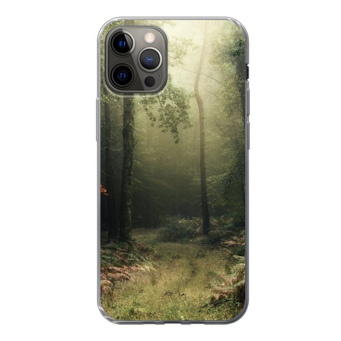 MuchoWow Handyhülle Dunkelheit - Wald - Bäume Handyhülle Apple iPhone 13 Pro Smartphone-Bumper Print Handy