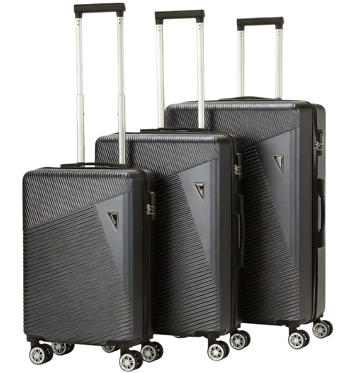 WILGOON Kofferset Hartschalen Rollkoffer 3-teiliges Set 20/24/28 Zoll, Robustes ABS, (Leichtes Reisekoffer Set mit 4 Rollen, Zahlenschloss & Teleskopgriff, 3 tlg., Trolleyset mit Stabilem Teleskopgriff, Stoßfest & Stapelbar), Koffer platzsparend ineinander stapelbar