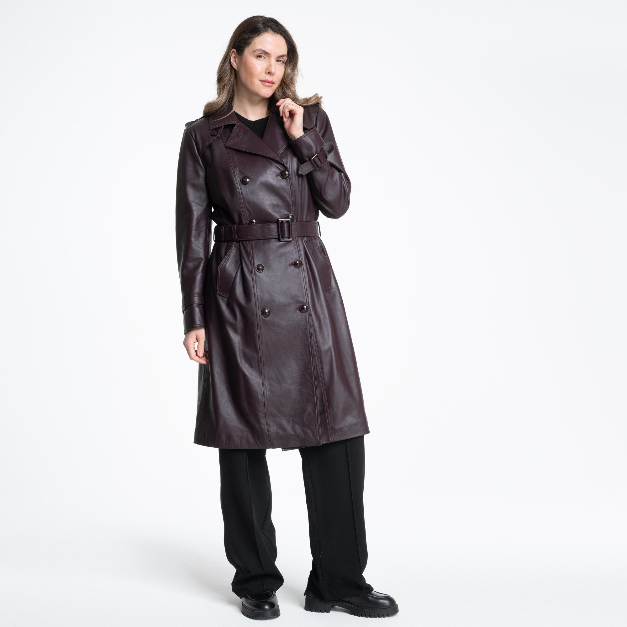 Mouflon Ledermantel Celina „Hochwertiger, softiger Leder-Trenchcoat“
