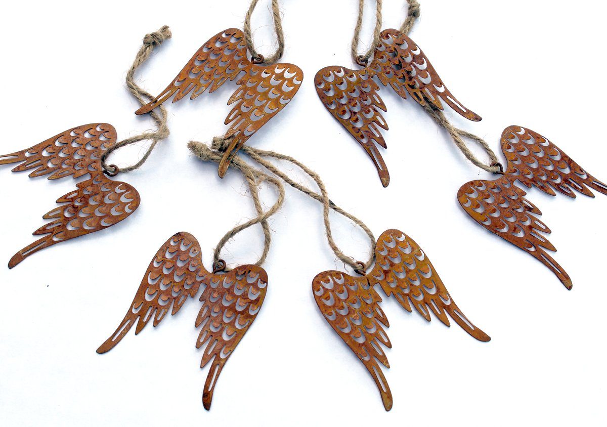 LB H&F Lilienburg Dekohänger 6er SET Engelsflügel Dekoflügel Rostflügel Eng günstig online kaufen